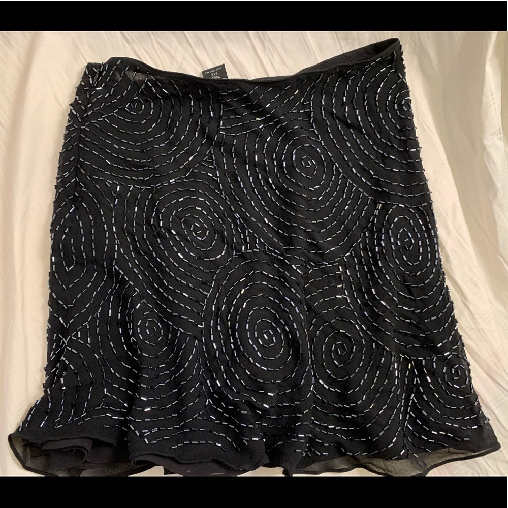 Express 100% silk skirt circular sequin design